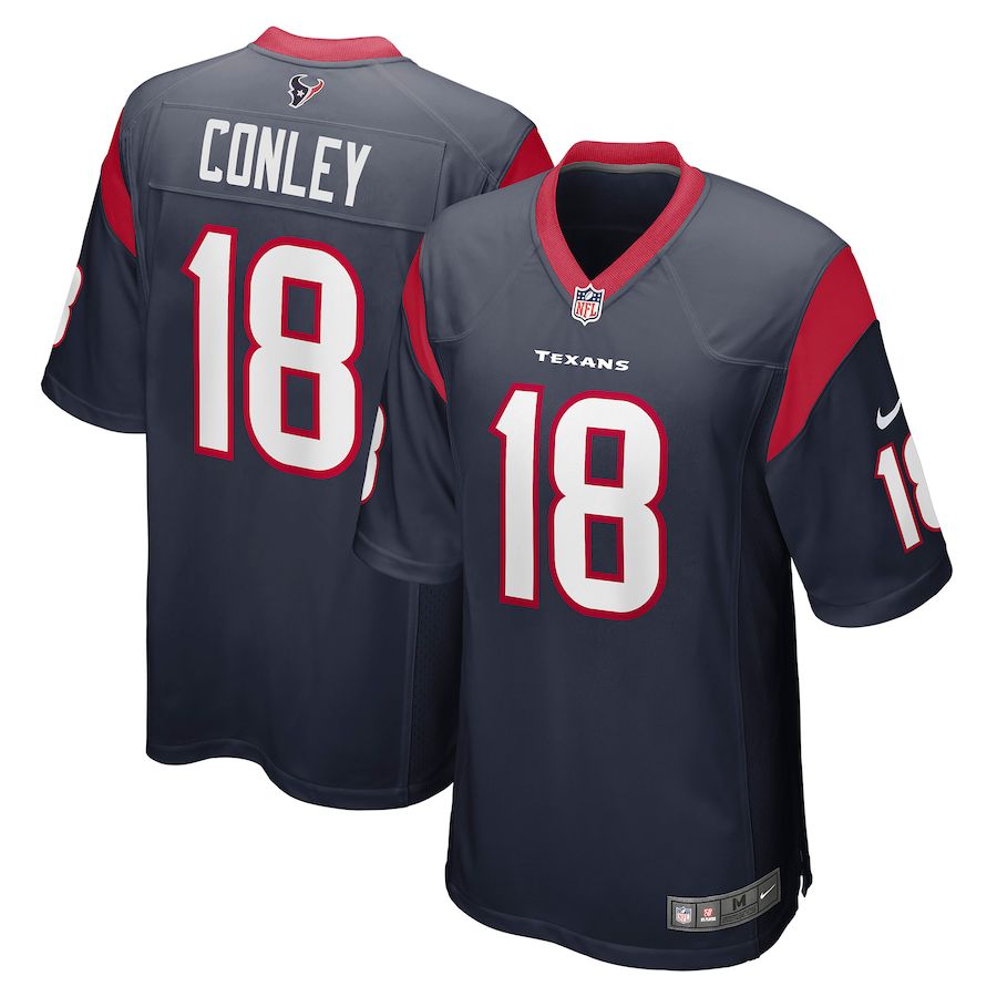 Men Houston Texans #18 Chris Conley Nike Navy Game NFL Jersey